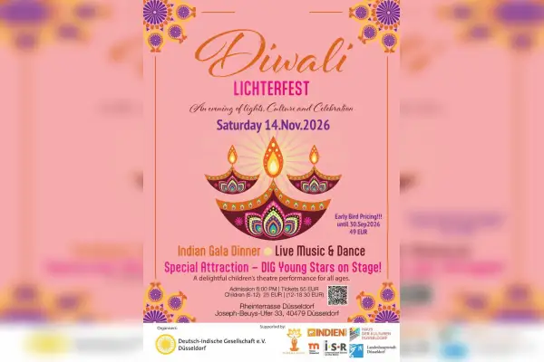 Gäste feiern Diwali mit Tanz, Musik und Gala-Dinner in der Rheinterrasse Düsseldorf
