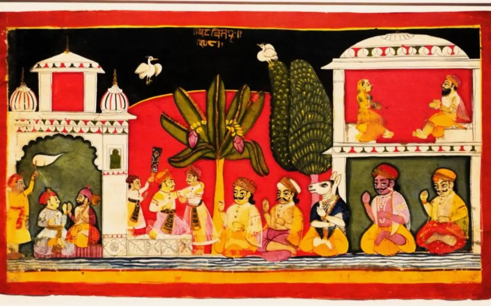 Kamsa erfährt, wer Krishna wirklich ist.
Kamsa, Krishnas Gegenspieler, wird in seinem Palast in Mathura vom Weisen Narada besucht. Durch ihn erfährt er, wer Krishna wirklich ist.