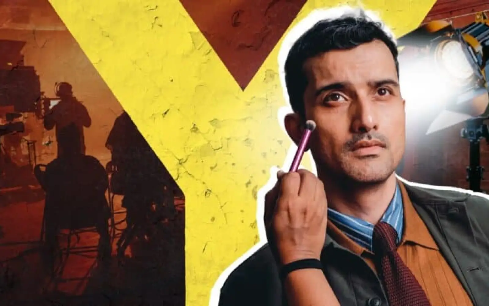 Der Bollywood-Schauspieler Anant Joshi auf dem Titelmotiv der Y-Kollektiv-Reportage „Mein bester Freund ist Bollywood-Star“. Foto: Radio Bremen/Harsh Jani (Montage; Hintergrund: Adobe Stock)
