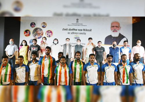 Felicitation of Indian Olympic Heroes. Photo: PIB, Govt of India.
