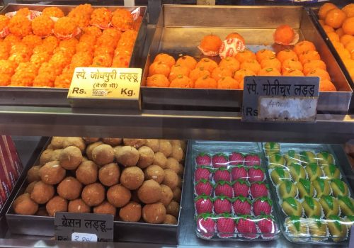 Ladoos in a Sweet Shop in DElhi