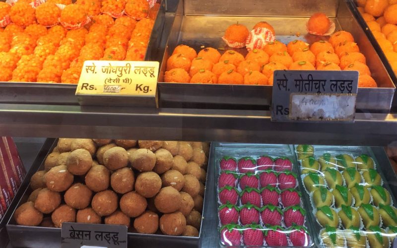 Ladoos in a Sweet Shop in DElhi